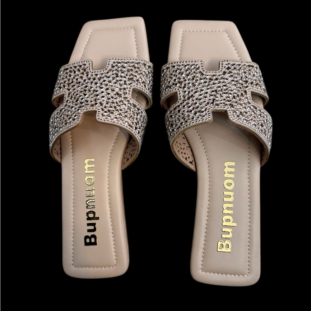 NWOT Beige Embellished Women's Sandals